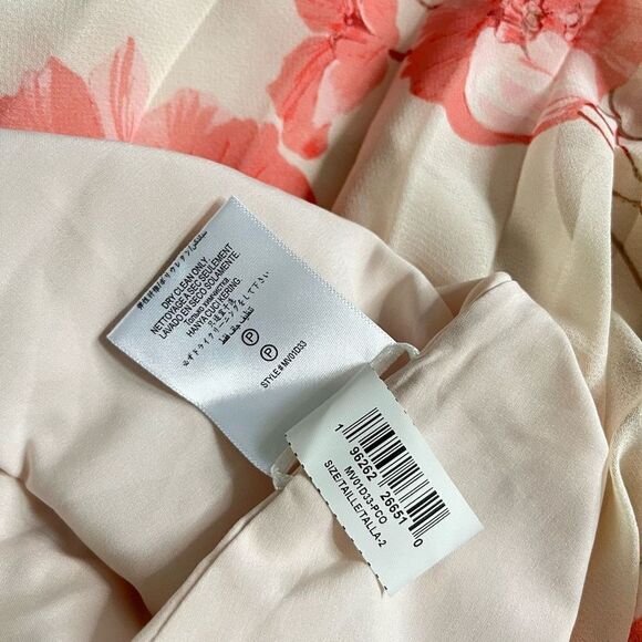 BCBGMAXAZRIA Tossed Poppies Maxi Dress in Sheer‎ Pink Combo - Picture 8 of 8